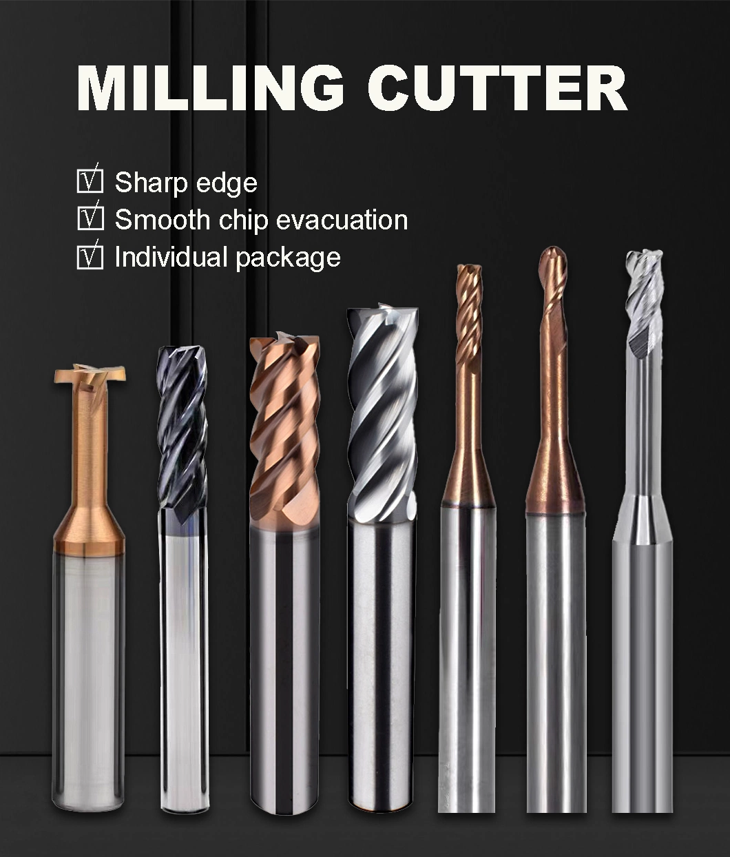 Wyk Solid Carbide Wood Router Bits Taper Ball Nose Endmill HRC55 Bull Nose Milling Cutter for Woodworking