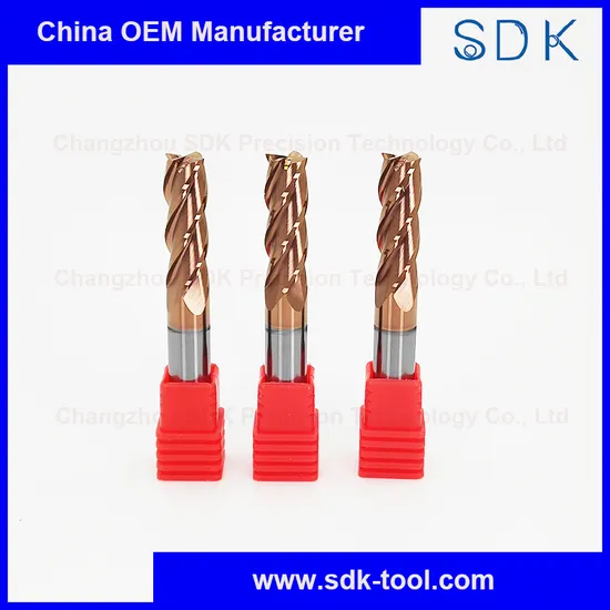 Wholesale Cemented Carbide 4 Flutes 35 Degree Helix Angle Flat 4mm End Mill Bits with Coated 