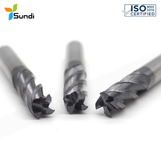 Solid Carbide Endmill Titanium Alloy Special Milling Cutter Solid Carbide 4 Flute Square Flat Tools End Mill for CNC Milling Machining Cutter 