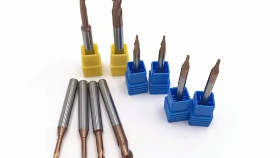Top Hardness Carbide Flat End Mill Ball Nose Cutter Radius Corner End Mills with HRC45/55/65 From Factory 